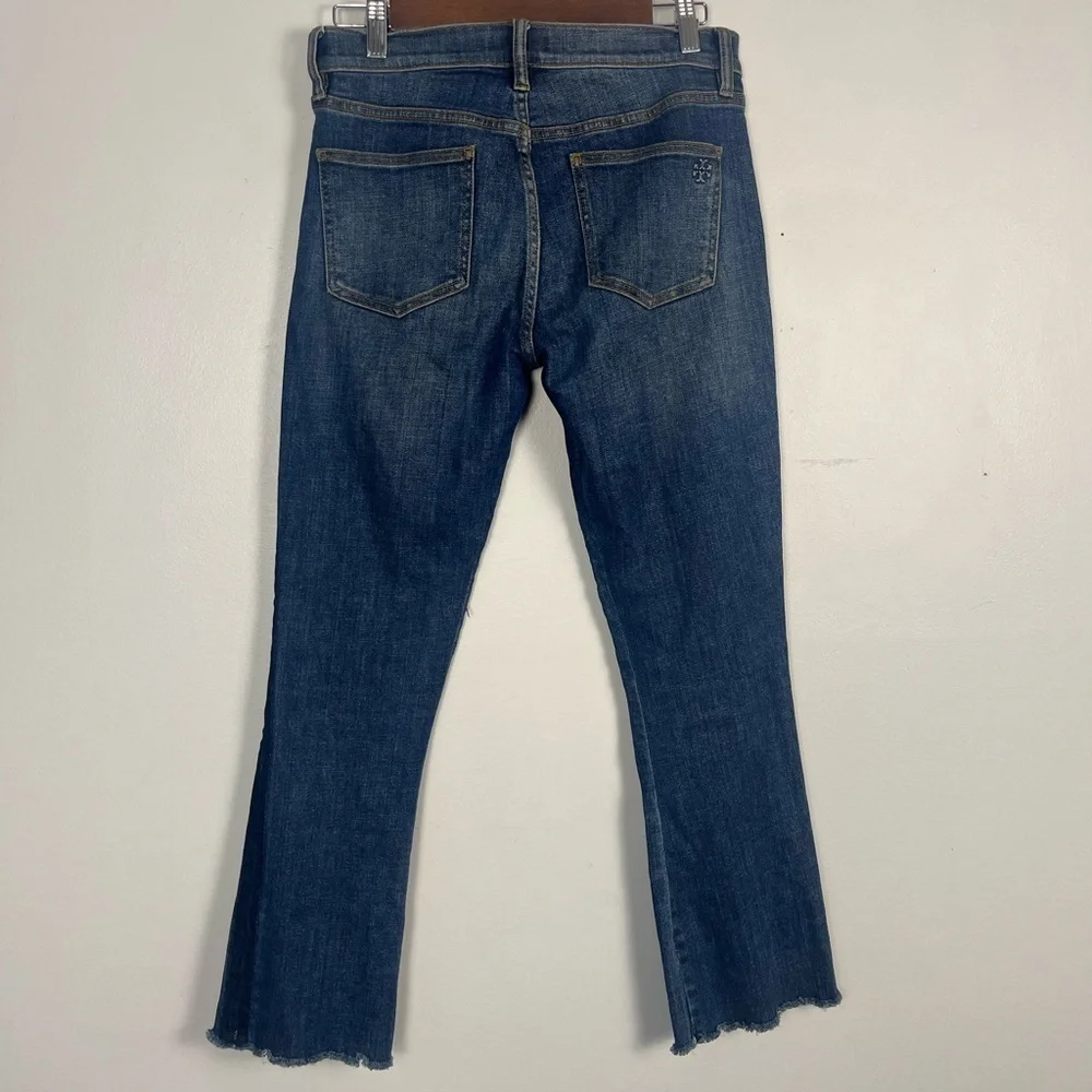 Tory Burch Harley straight Unfinished Pocket Stretchy Jeans Size 28